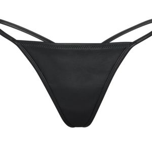 Faux leather string thong